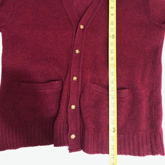 Islesboro Knit Wear Vintage Wool Knit Sweater Mens Size Medium Burgundy Red - Picture 7 of 8
